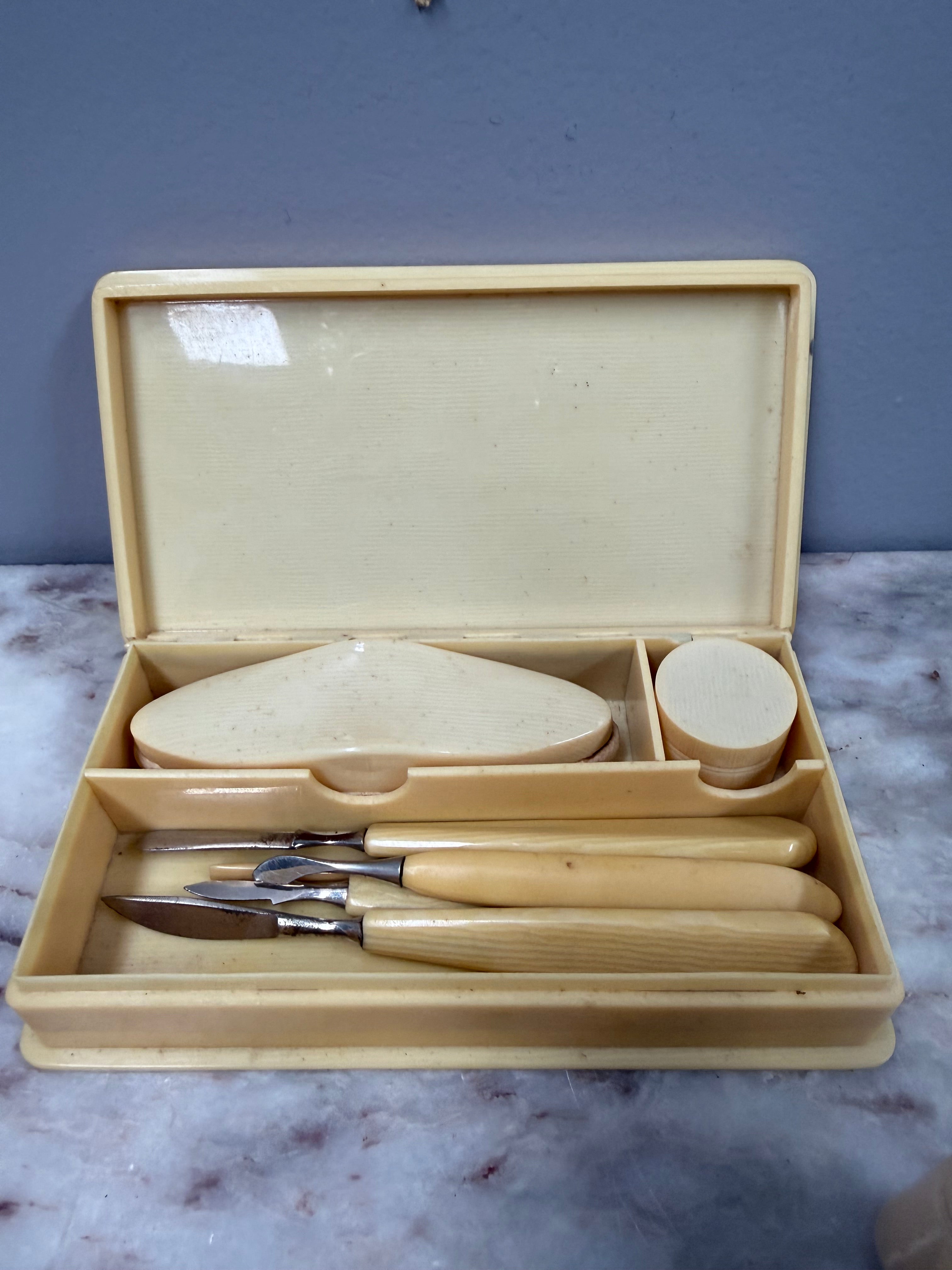 Vintage Xylonite Manicure Dressing Table Set | Antique & Vintage | Moonee Ponds Antiques | Australia Wide Delivery