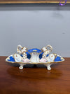 Very Rare French Porcelain Inkwell - Dolphins On Shells | Antique & Vintage | Moonee Ponds Antiques | Australia Wide Delivery