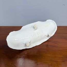 Very Rare French Porcelain Inkwell - Dolphins On Shells