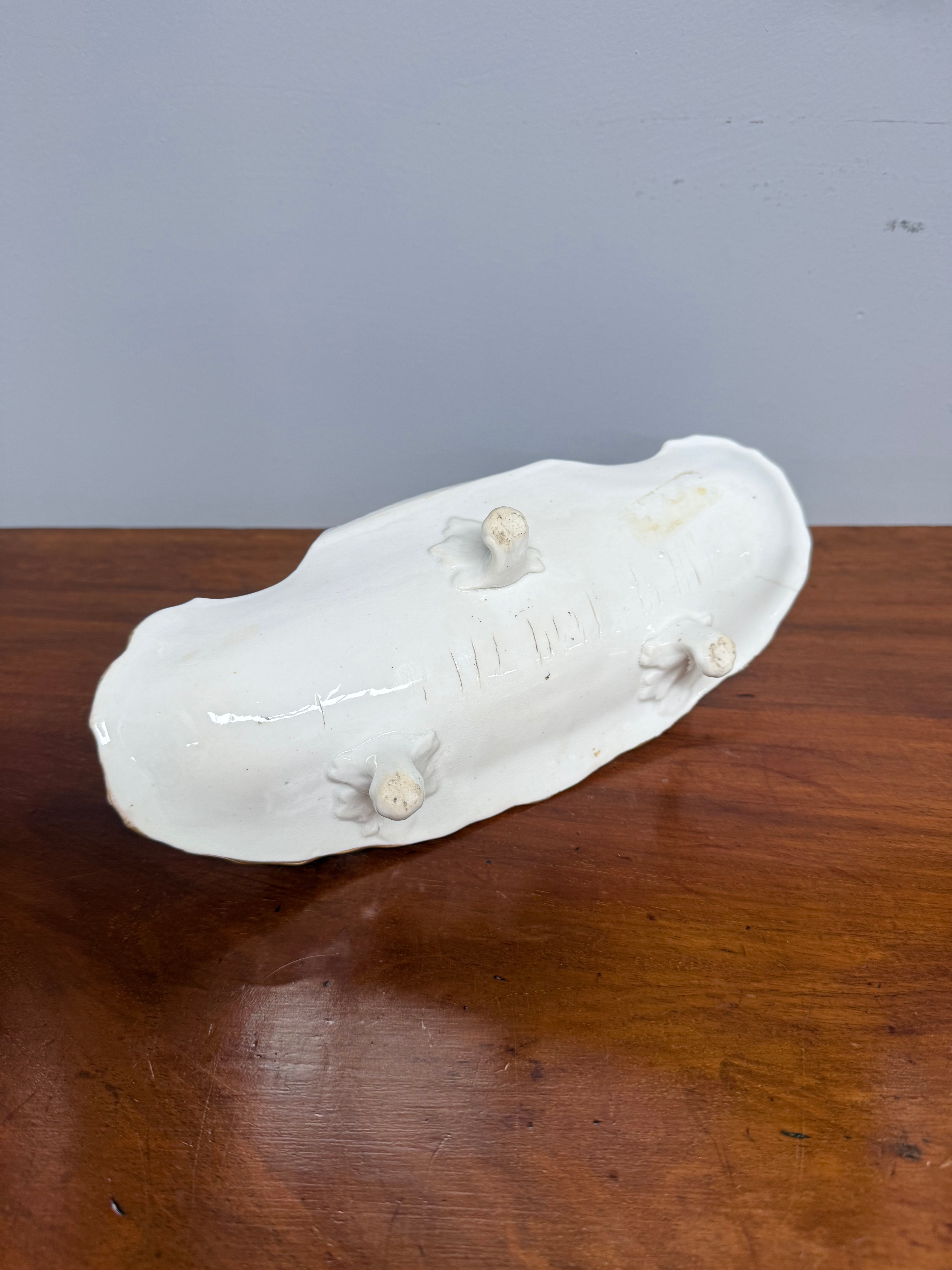 Very Rare French Porcelain Inkwell - Dolphins On Shells | Antique & Vintage | Moonee Ponds Antiques | Australia Wide Delivery