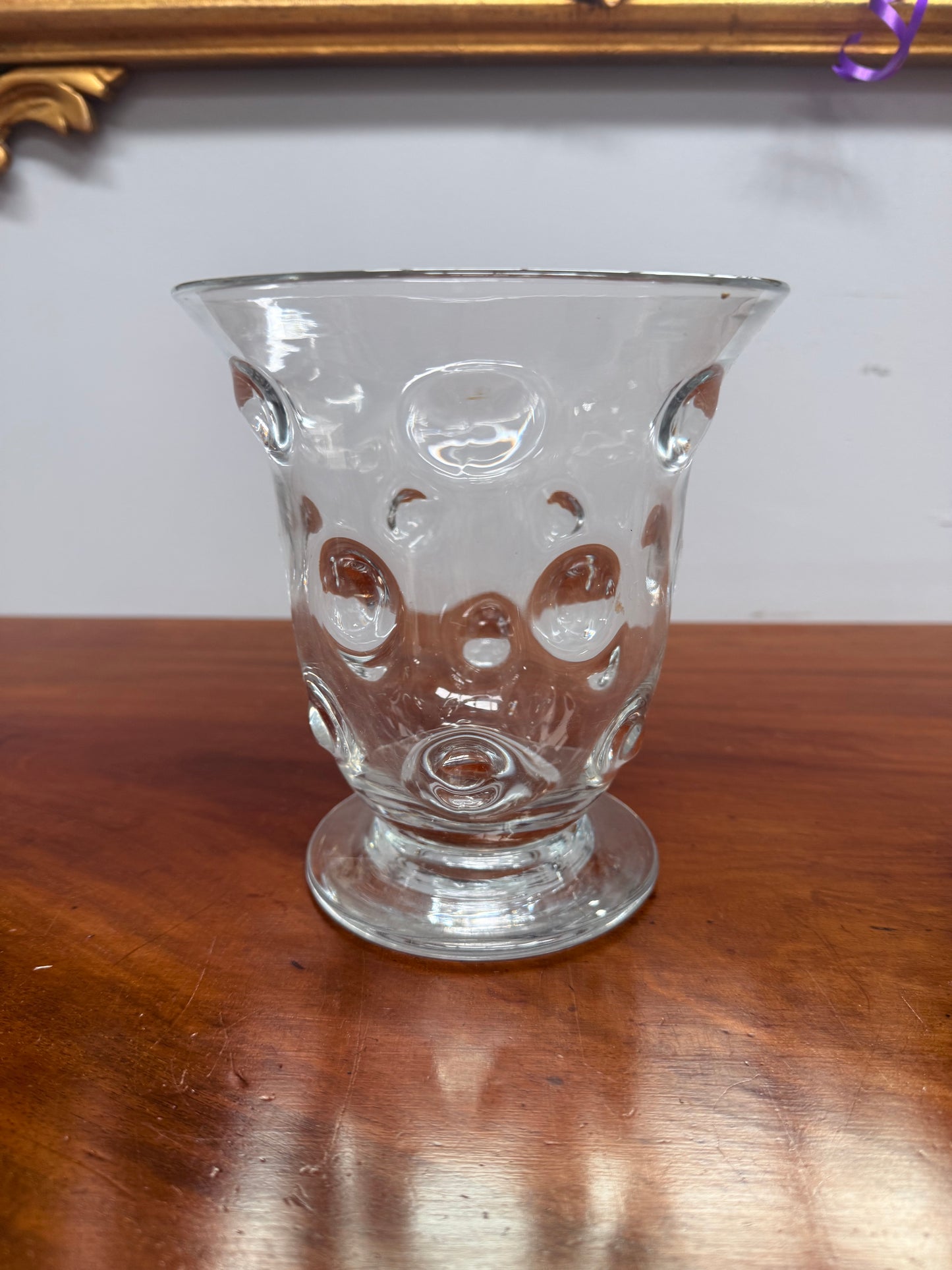 Vintage Mid Century Webb England Bulls Eye Crystal Vase