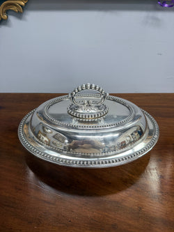 Antique English Heavy Quality Silver Plate Serving Dish & Cover | Antique & Vintage | Moonee Ponds Antiques | Australia Wide Delivery