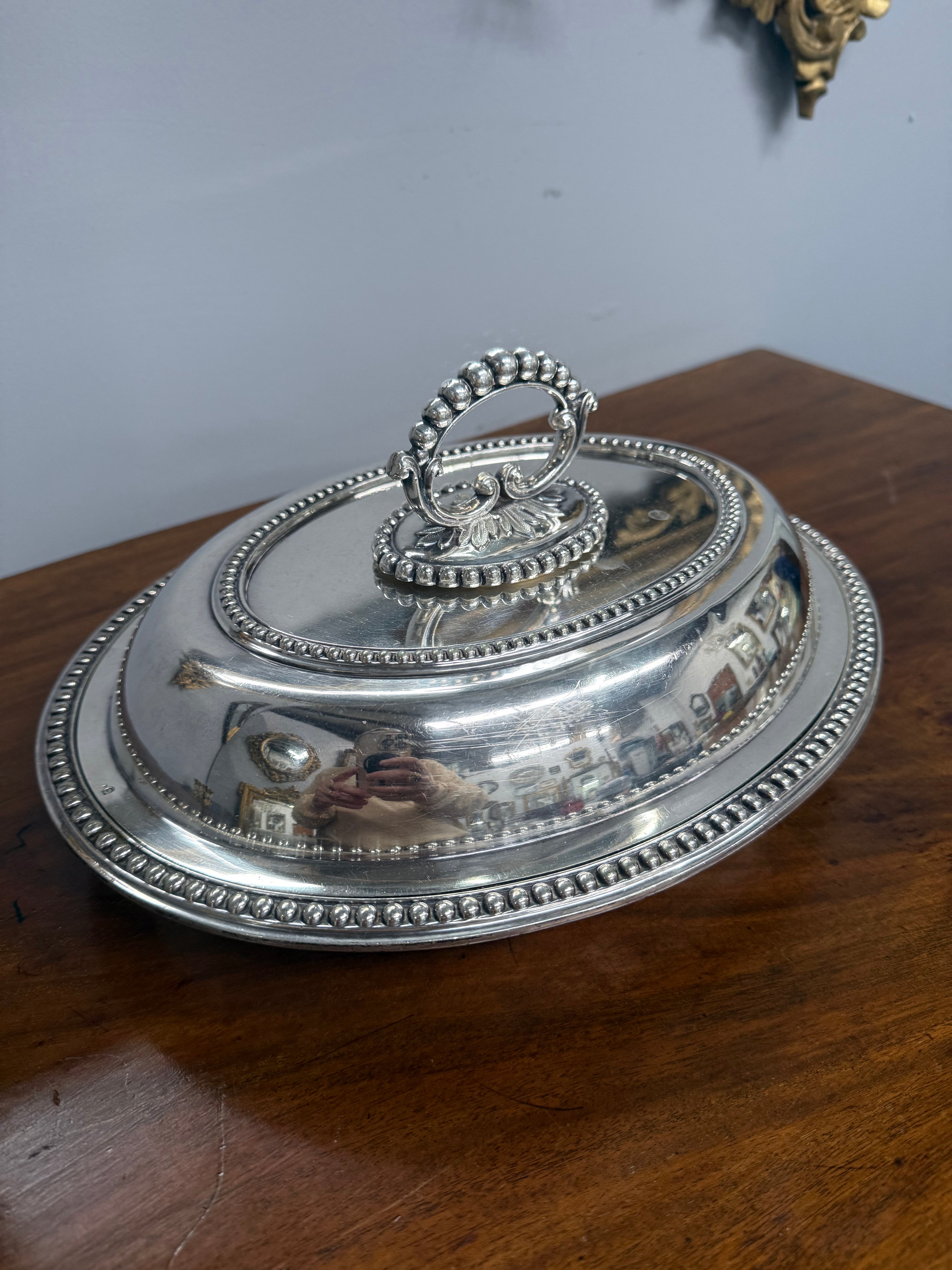 Antique English Heavy Quality Silver Plate Serving Dish & Cover | Antique & Vintage | Moonee Ponds Antiques | Australia Wide