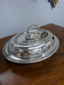 Antique English Heavy Quality Silver Plate Serving Dish & Cover | Antique & Vintage | Moonee Ponds Antiques | Australia Wide Delivery