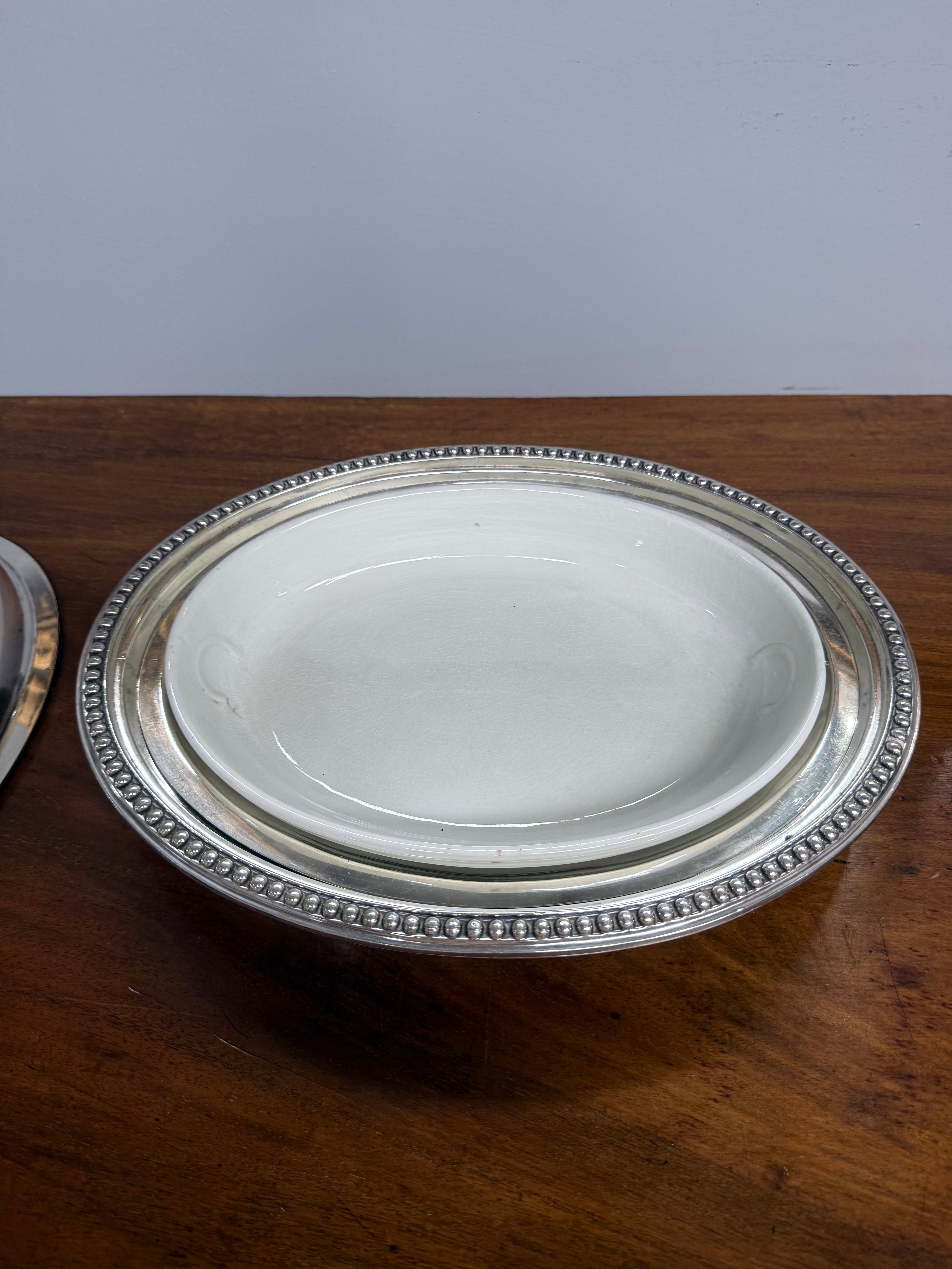 Antique English Heavy Quality Silver Plate Serving Dish & Cover | Antique & Vintage | Moonee Ponds Antiques | Australia Wide