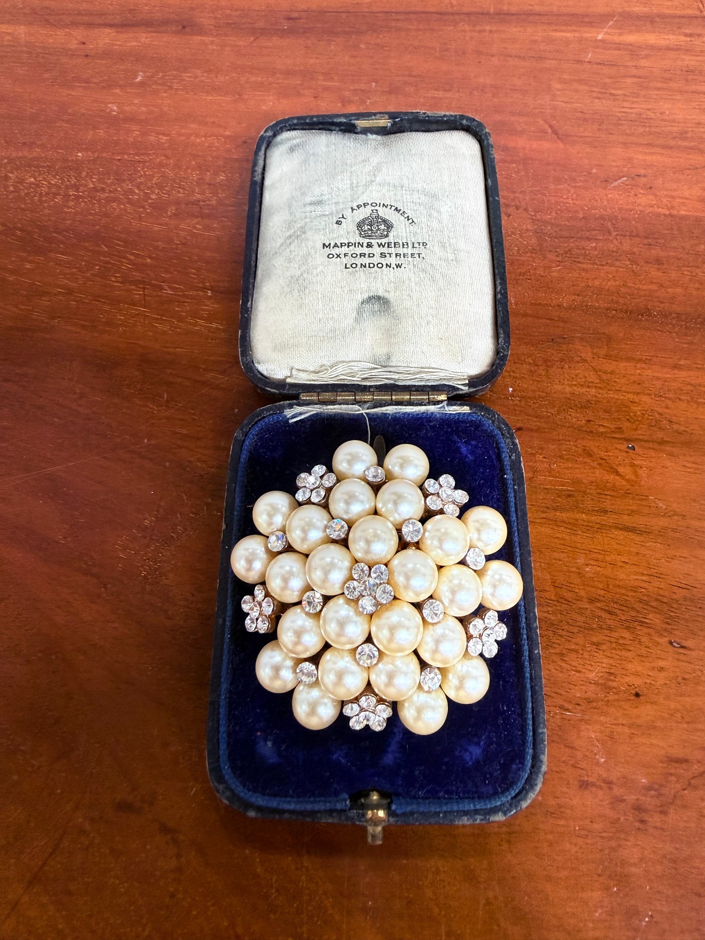 Vintage Pearl & Rhinestone Brooch