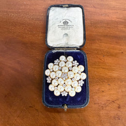 Vintage Pearl & Rhinestone Brooch