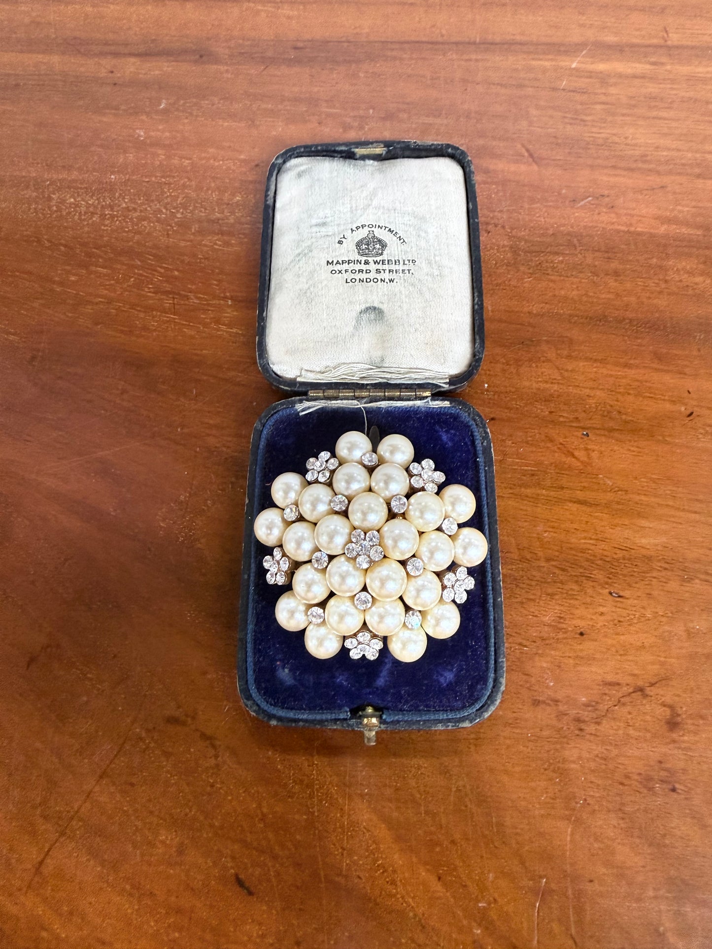 Vintage Pearl & Rhinestone Brooch