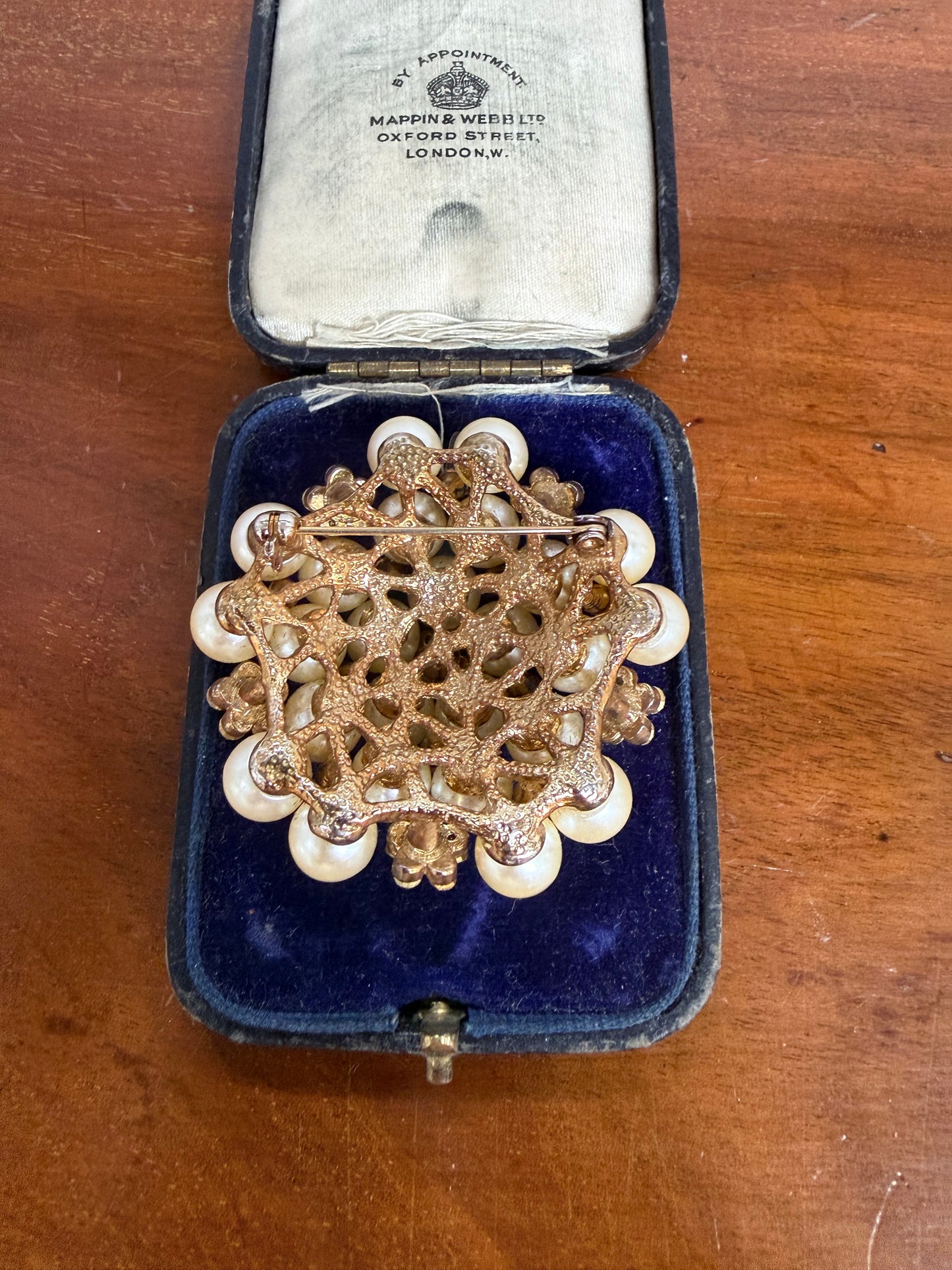 Vintage Pearl & Rhinestone Brooch