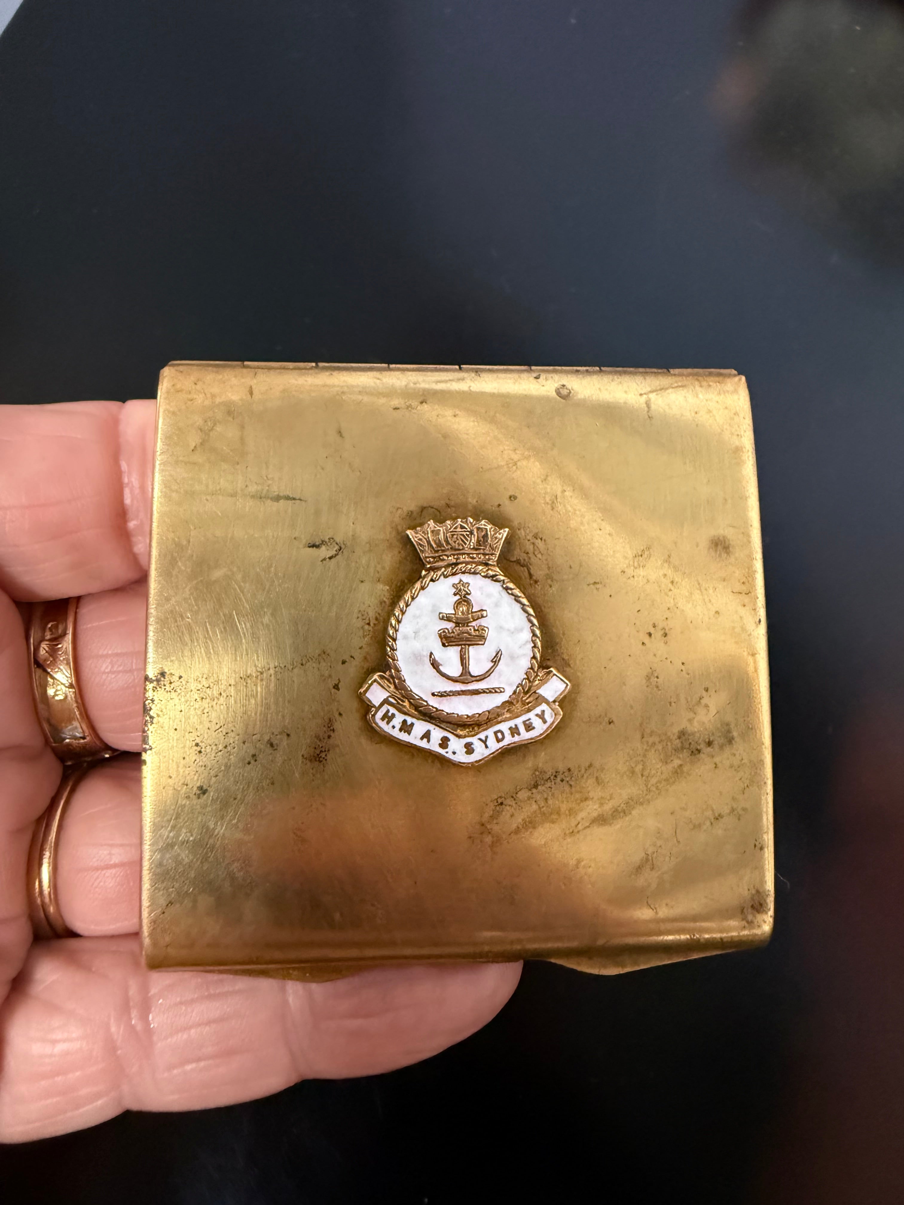 HMAS Sydney (WW2) Sweetheart Compact | Antique & Vintage | Moonee Ponds Antiques | Australia Wide
