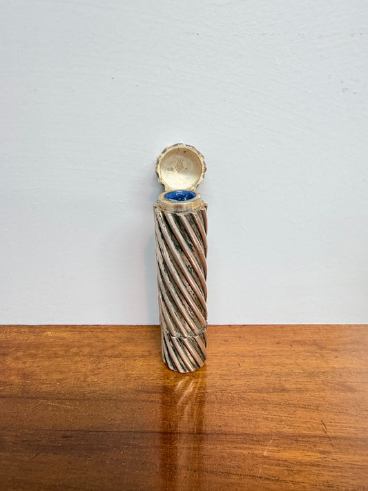 Highly Collectible "Sampson Mordant" Double Ended Spiral Sterling Silver Scent Bottle