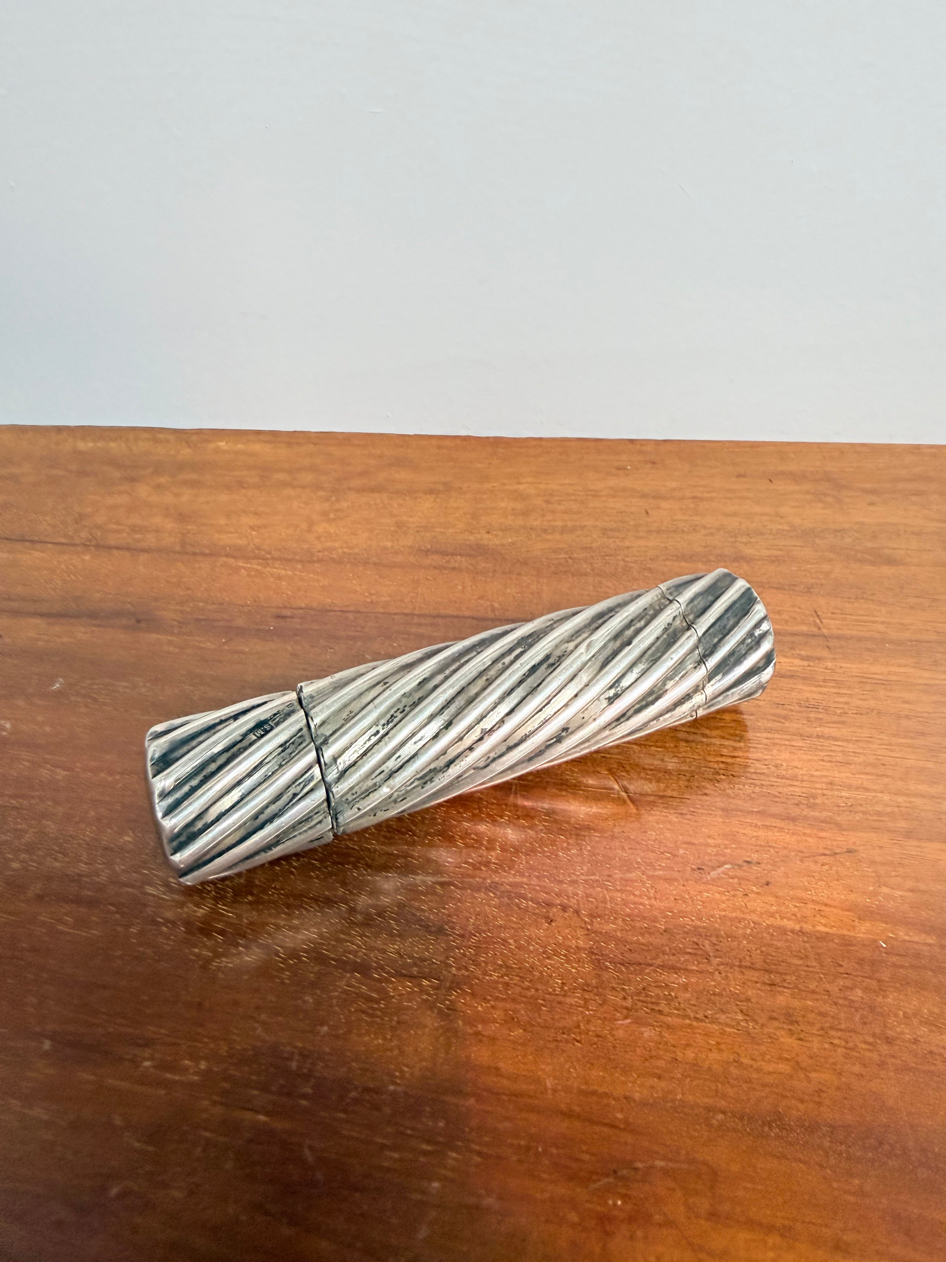 Highly Collectible "Sampson Mordant" Double Ended Spiral Sterling Silver Scent Bottle