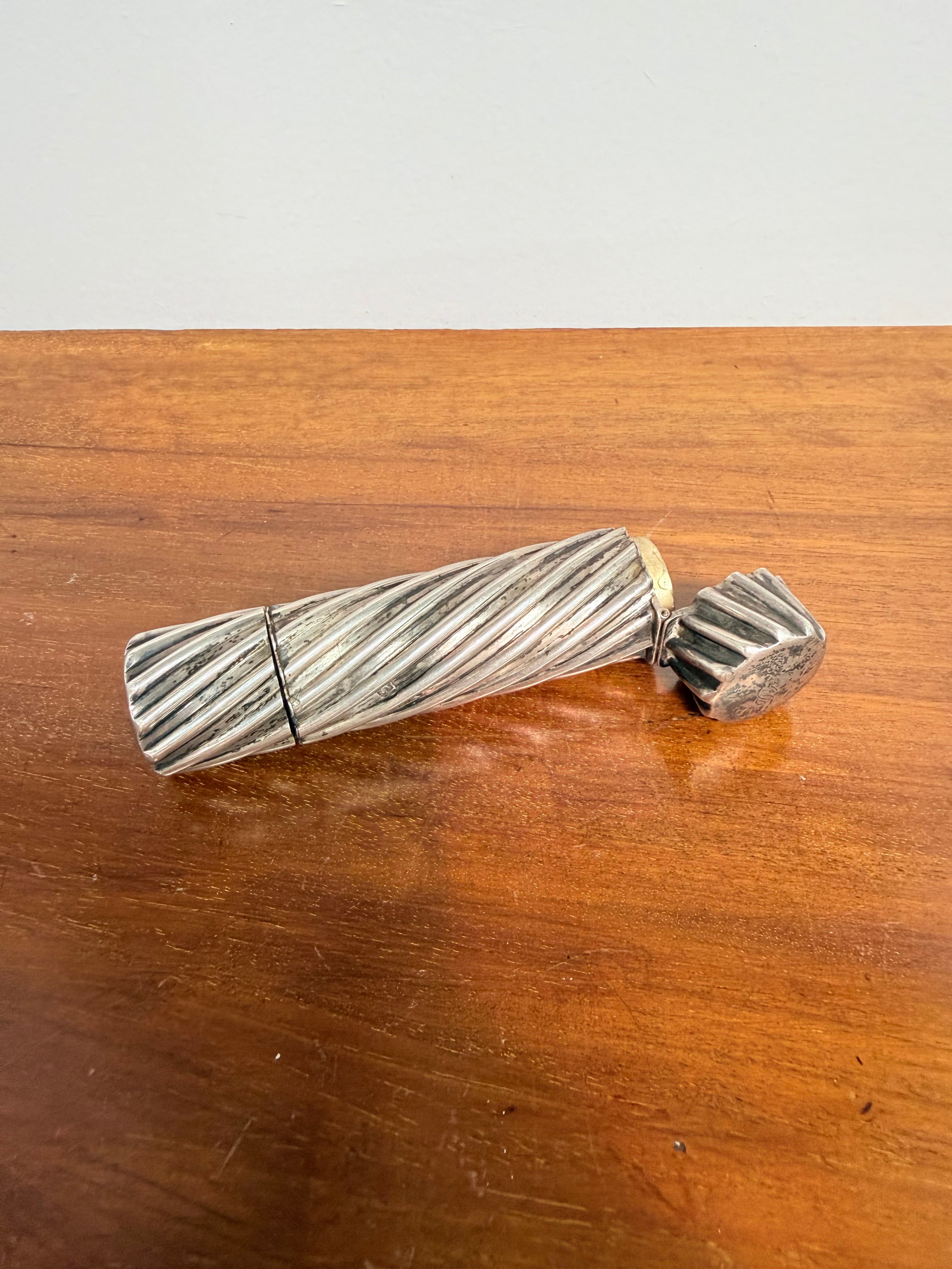 Highly Collectible "Sampson Mordant" Double Ended Spiral Sterling Silver Scent Bottle | Antique & Vintage | Moonee Ponds Antiques | Australia Wide