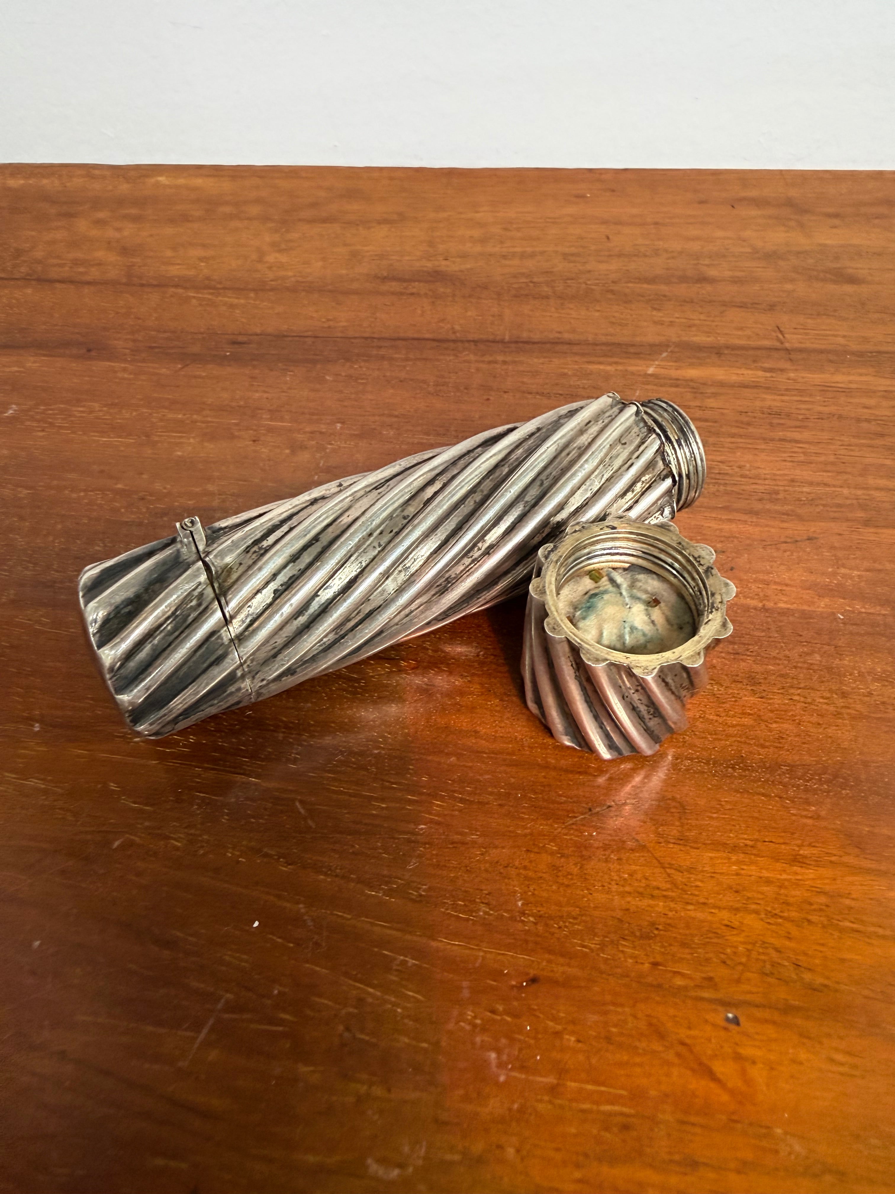 Highly Collectible "Sampson Mordant" Double Ended Spiral Sterling Silver Scent Bottle | Antique & Vintage | Moonee Ponds Antiques | Australia Wide