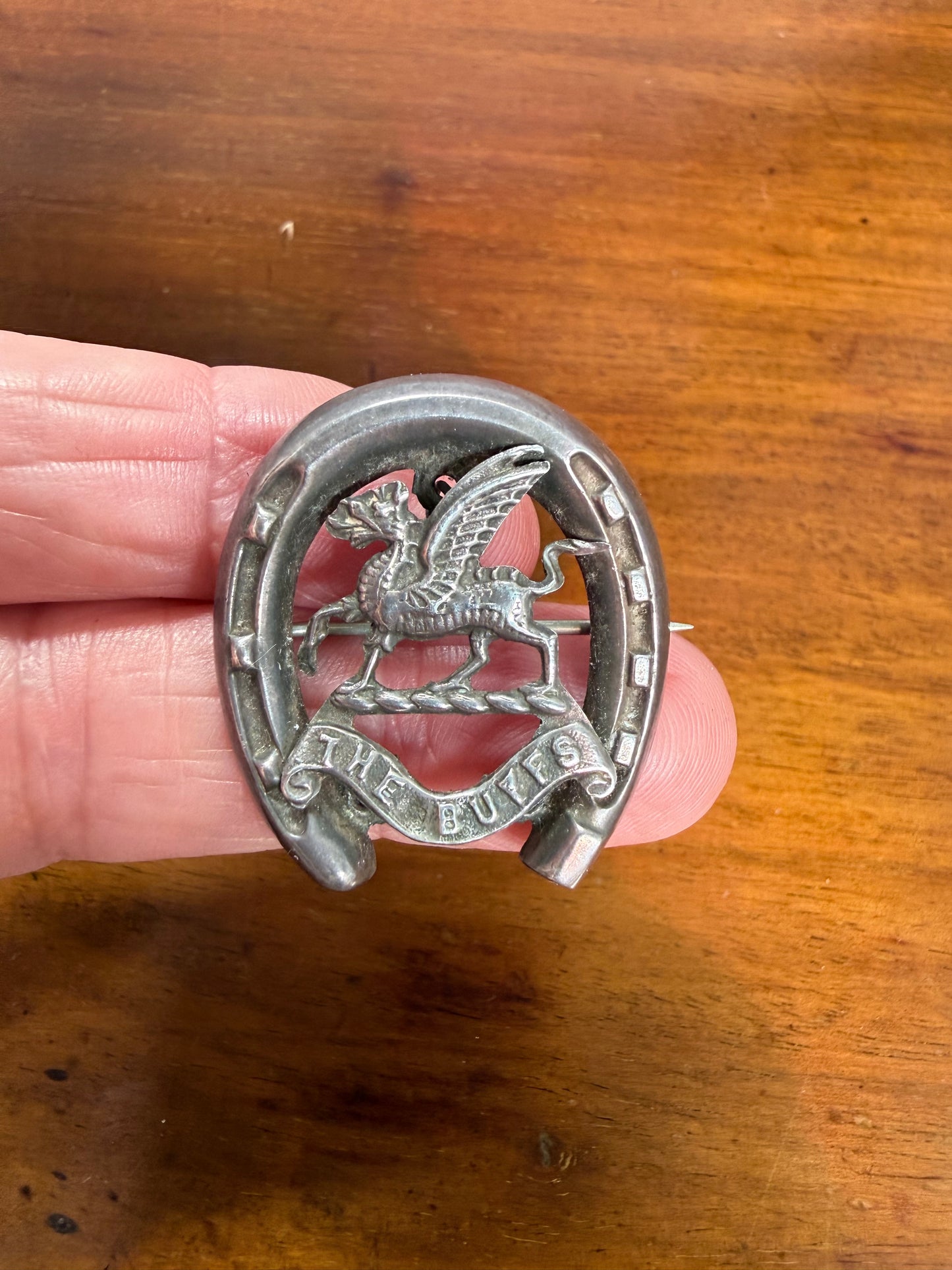 British C1911 "The Buffs" Silver Sweetheart Brooch - Hallmarked