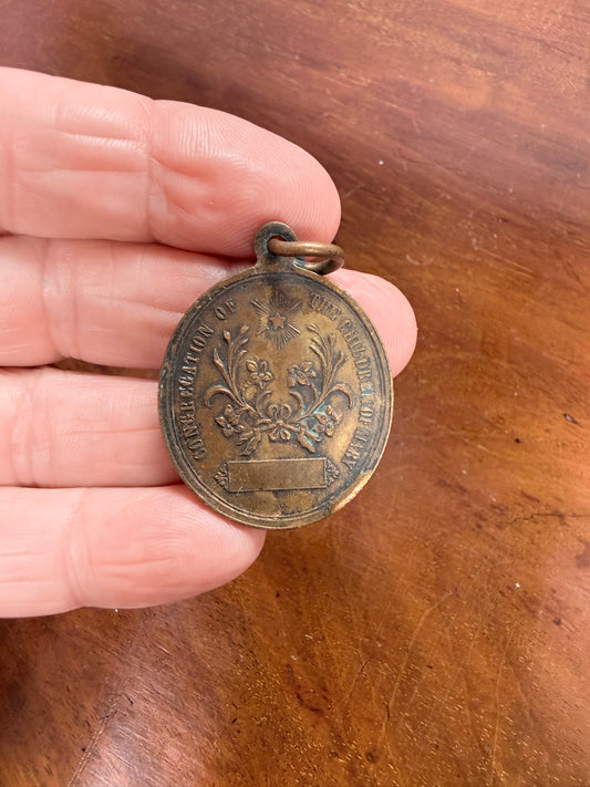 Antique Miraculous Medal Of The Virgin Mary Congregation