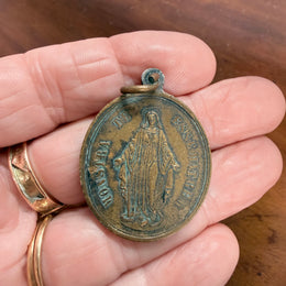 Large Antique Holy Family Pendant