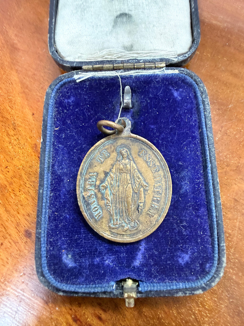 Large Antique Holy Family Pendant