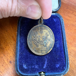 Large Antique Holy Family Pendant