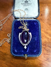 Edwardian 9ct Gold Silver Lined Amethyst Pendant & Chain | Antique & Vintage | Moonee Ponds Antiques | Australia Wide Delivery
