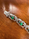 Lovely Vintage 925 Sterling Silver & Green Stones Bracelet | Antique & Vintage | Moonee Ponds Antiques | Australia Wide Delivery