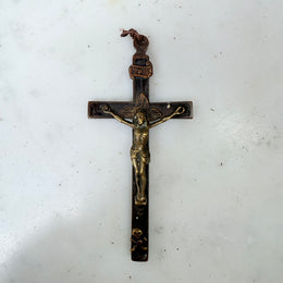 Antique Cast Brass Crucifix.