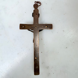 Antique Cast Brass Crucifix.