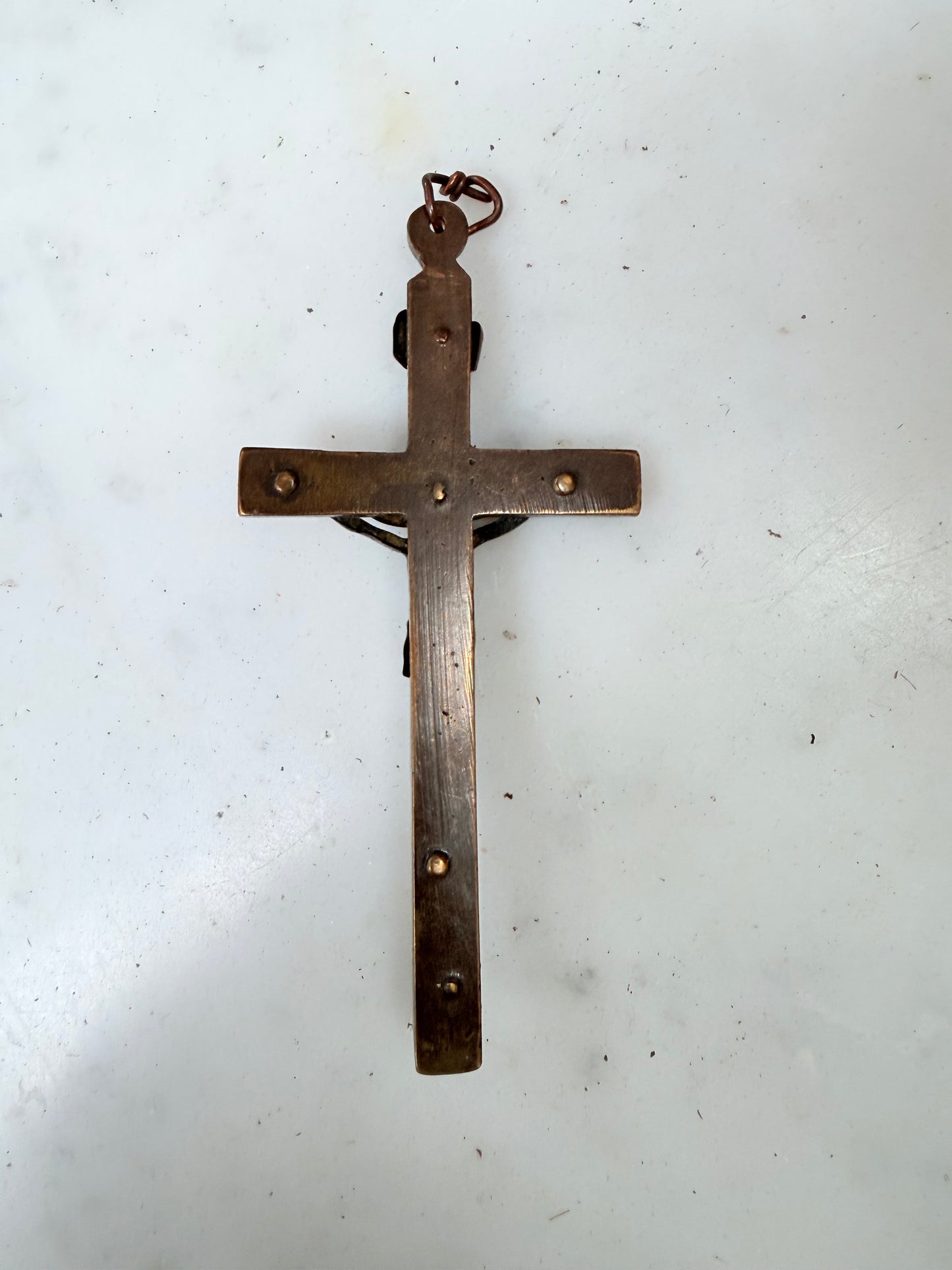 Antique Cast Brass Crucifix.