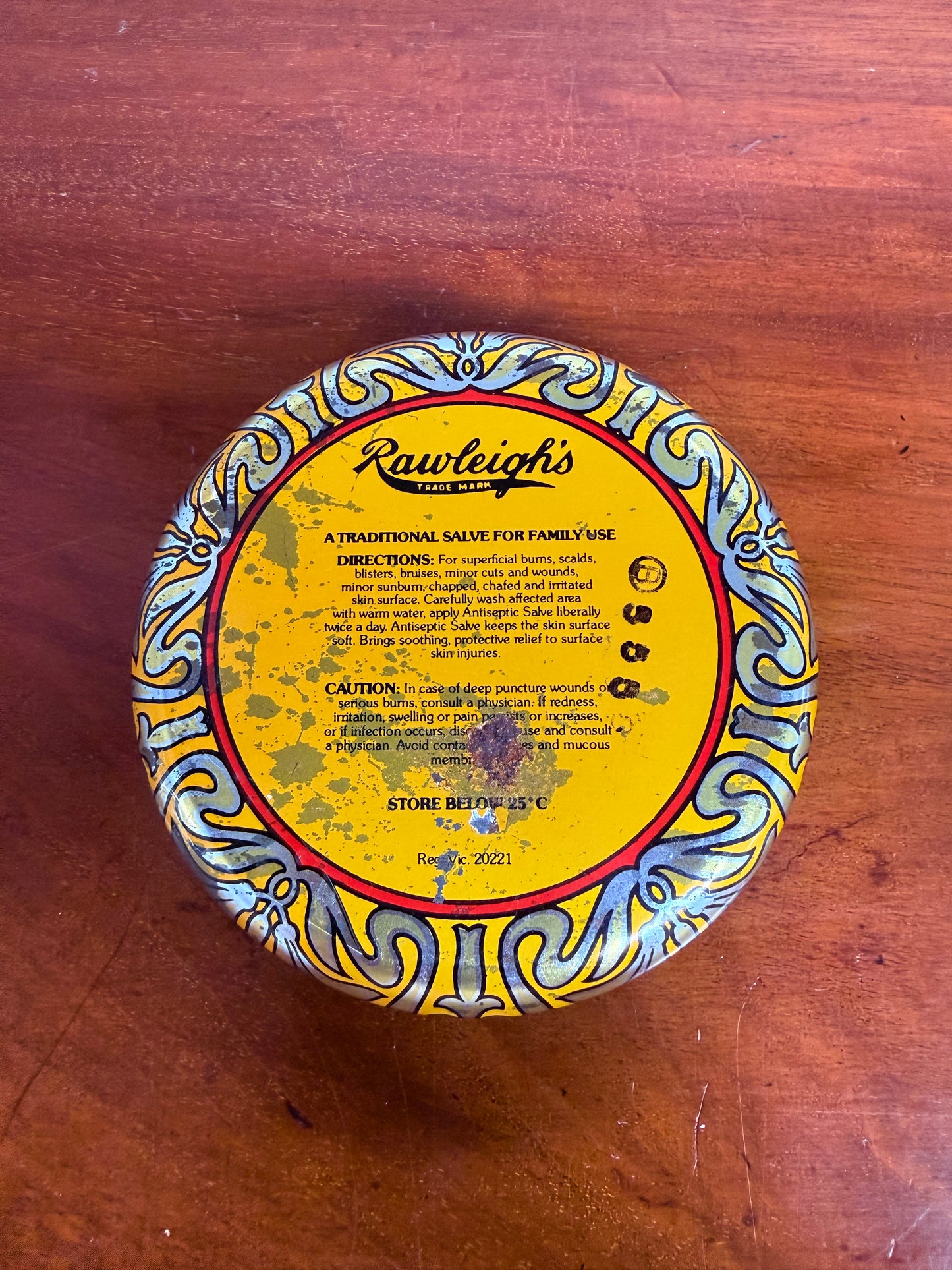 Vintage Rawleigh's Salve Tin & Contents