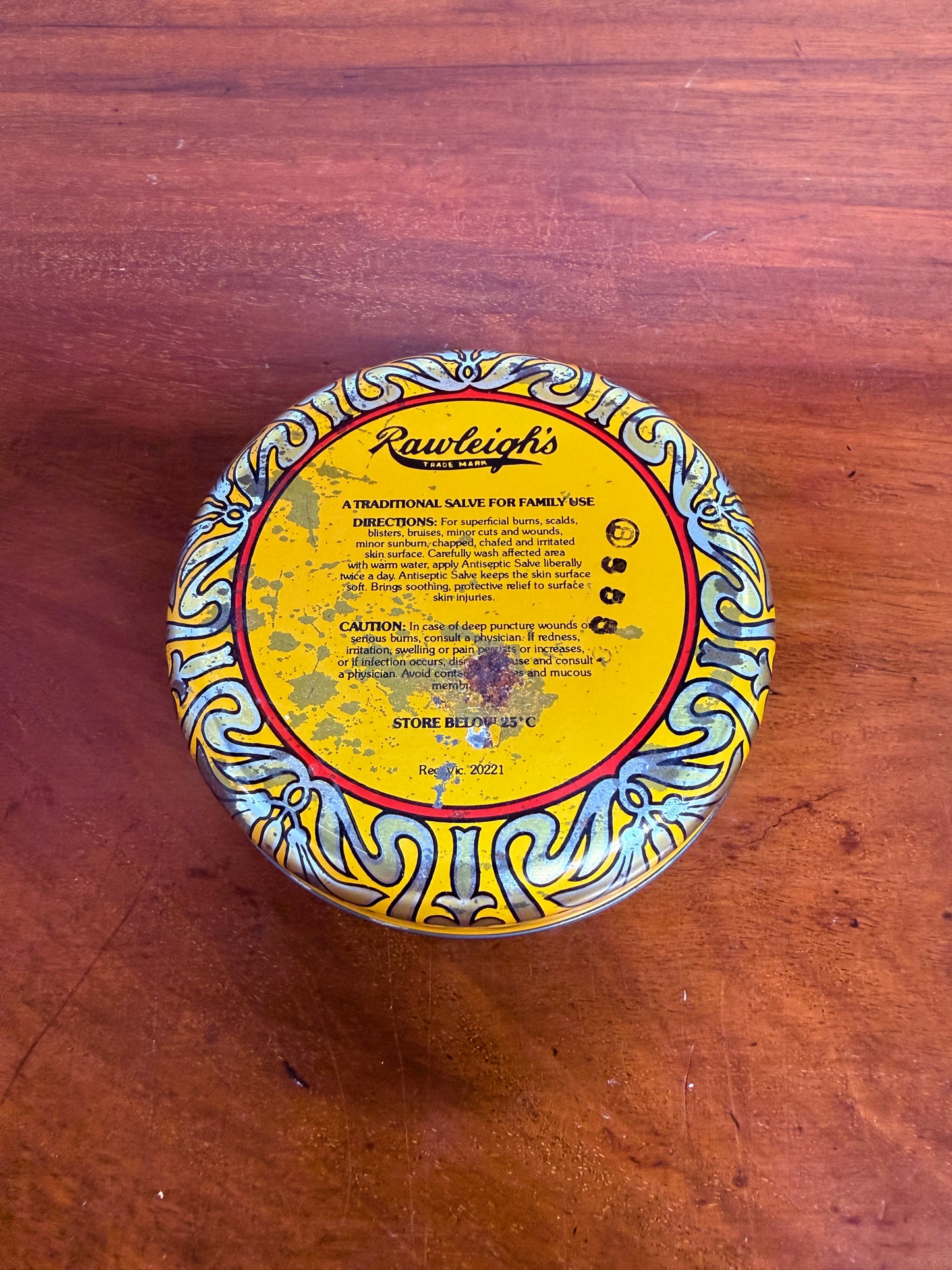 Vintage Rawleigh's Salve Tin & Contents