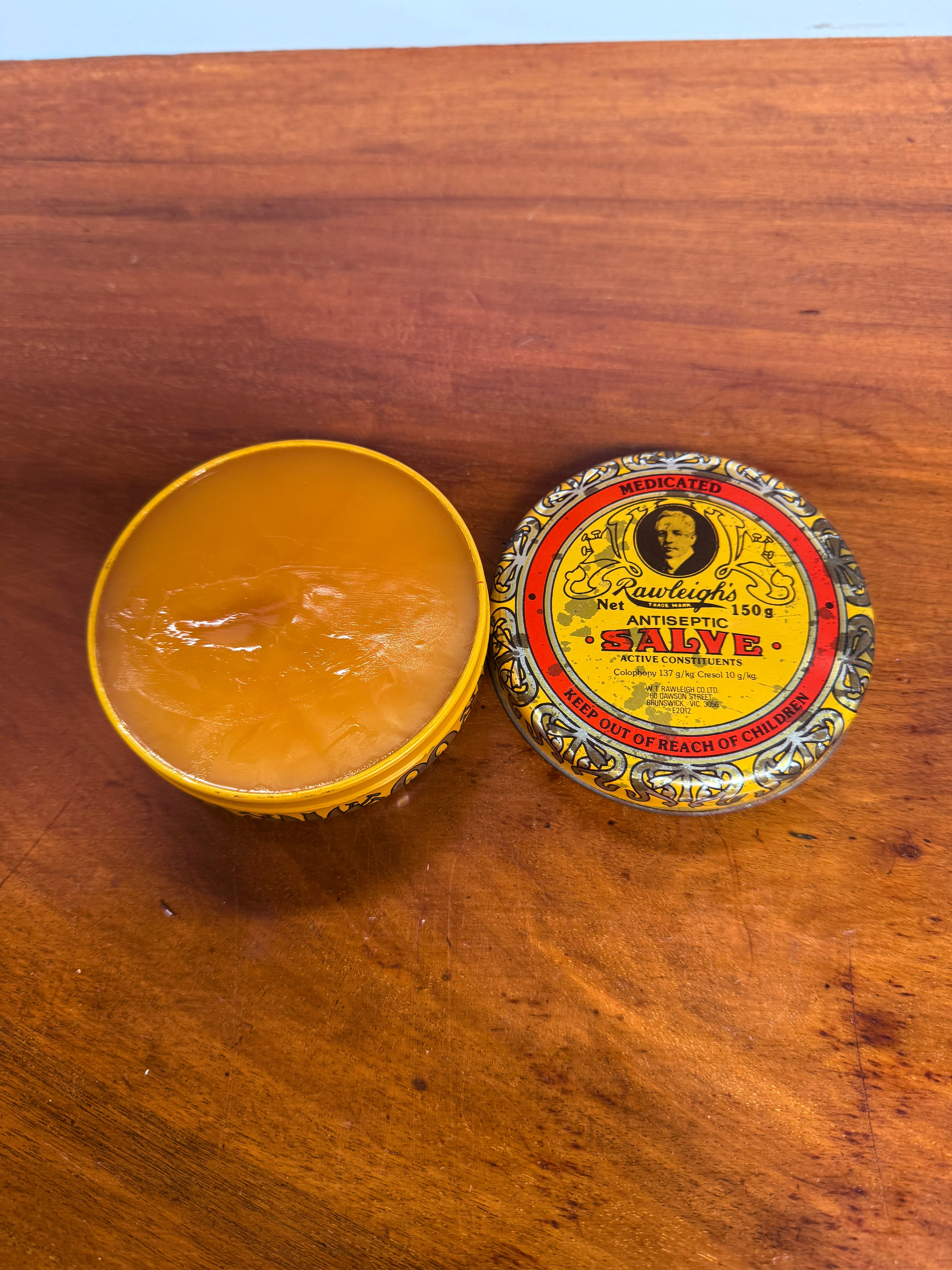 Vintage Rawleigh's Salve Tin & Contents