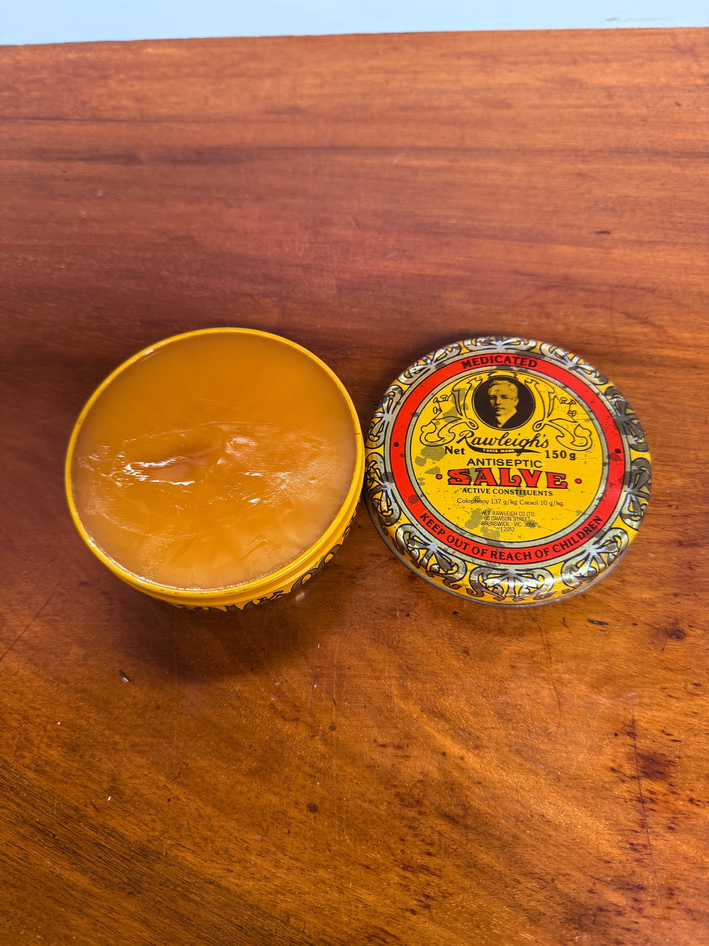Vintage Rawleigh's Salve Tin & Contents