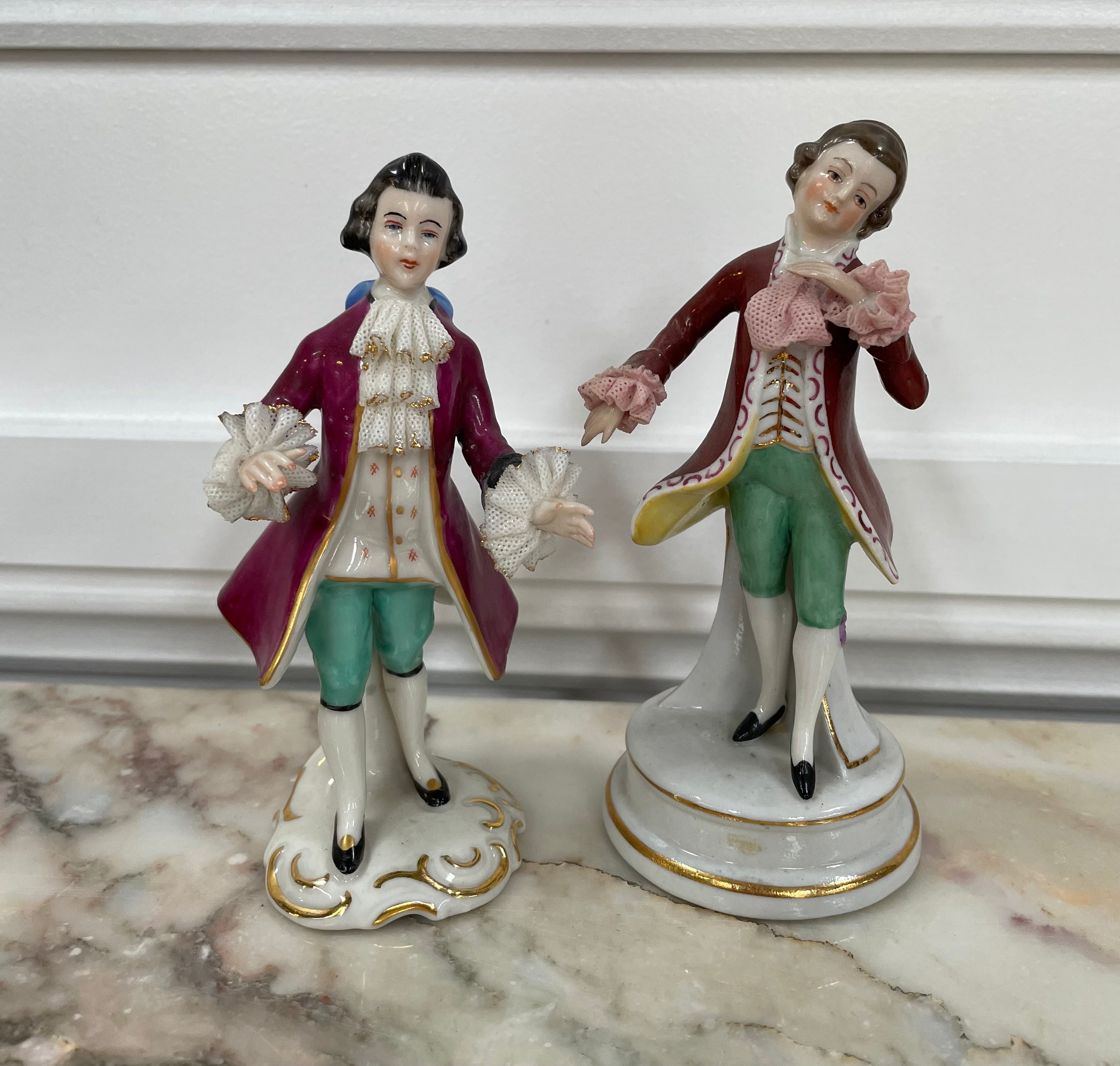Pair of Male Dresden Figurines