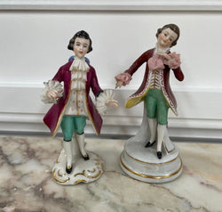Pair of Male Dresden Figurines | Antique & Vintage | Moonee Ponds Antiques | Australia Wide Delivery
