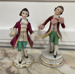 Pair of Male Dresden Figurines | Antique & Vintage | Moonee Ponds Antiques | Australia Wide Delivery