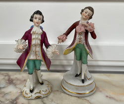 Pair of Male Dresden Figurines | Antique & Vintage | Moonee Ponds Antiques | Australia Wide Delivery