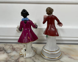 Pair of Male Dresden Figurines | Antique & Vintage | Moonee Ponds Antiques | Australia Wide Delivery