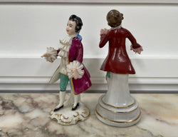 Pair of Male Dresden Figurines | Antique & Vintage | Moonee Ponds Antiques | Australia Wide Delivery