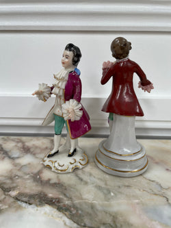 Pair of Male Dresden Figurines | Antique & Vintage | Moonee Ponds Antiques | Australia Wide Delivery