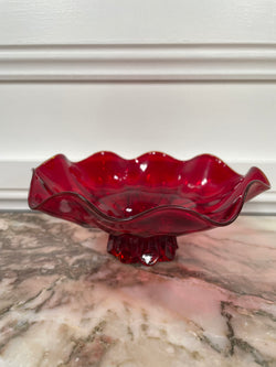 Vintage Red Glass Bowl | Antique & Vintage | Moonee Ponds Antiques | Australia Wide Delivery