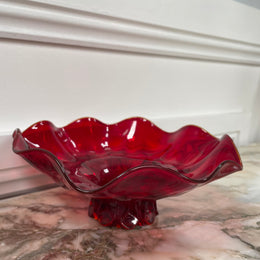 Vintage Red Glass Bowl