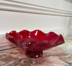 Vintage Red Glass Bowl | Antique & Vintage | Moonee Ponds Antiques | Australia Wide Delivery