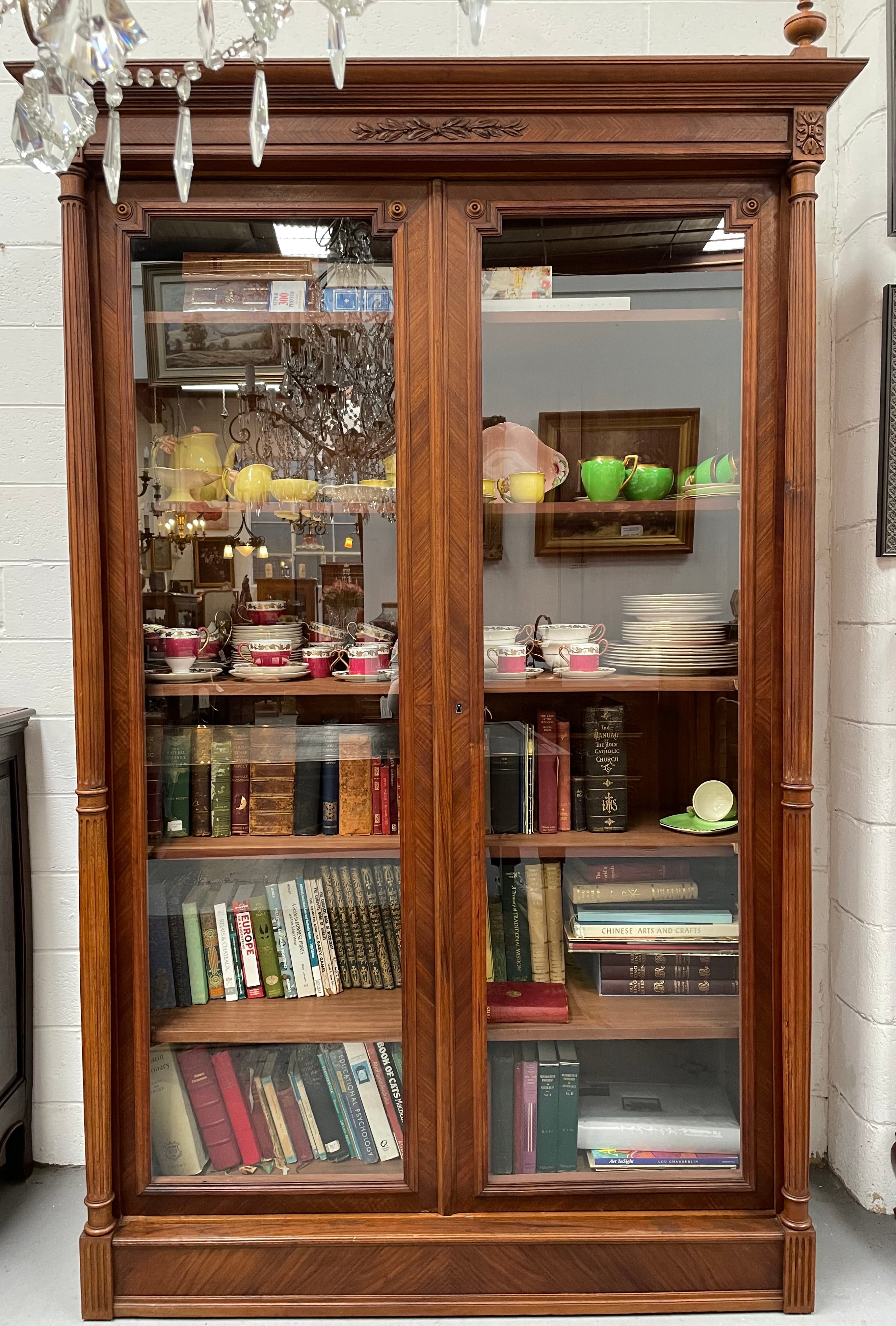 Elegant French Louis XVI Style Two Door Bookcase | Antique & Vintage | Moonee Ponds Antiques | Australia Wide Delivery