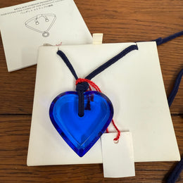 Stunning Cobalt Blue Baccarat Crystal Heart Pendant