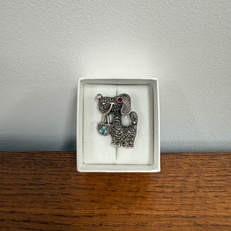 Cute Vintage Doggie Sterling Silver & Marcasite Brooch