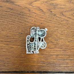 Cute Vintage Doggie Sterling Silver & Marcasite Brooch