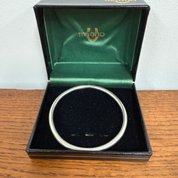 Vintage Heavy Plain Sterling Silver Bangle