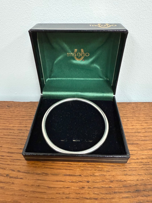 Vintage Heavy Plain Sterling Silver Bangle