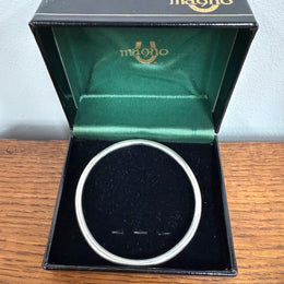 Vintage Heavy Plain Sterling Silver Bangle
