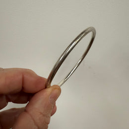 Vintage Heavy Plain Sterling Silver Bangle